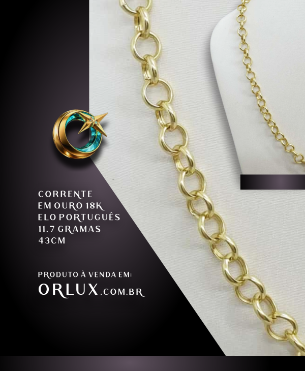 Corrente em Ouro 18k Elo Português - Imagem 5