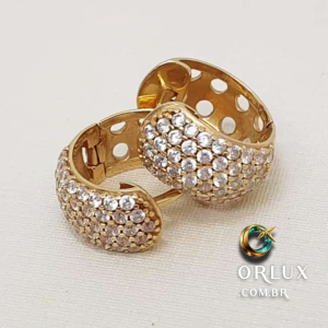 Brincos Ouro 18k Zircônia